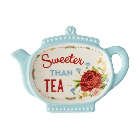 🌺 New Pioneer Woman Sweet Rose Tea Bag Holders, Set of 2, Red and Blue - Picture 7 of 11